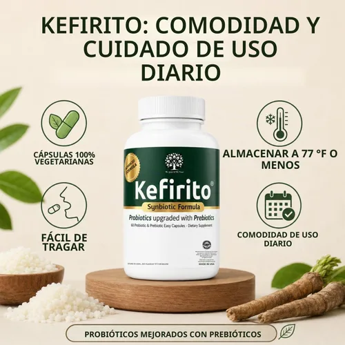 Vista 5 de Spirit of The Forest Kefirito Daily Synbiotic Probiotic Prebiotic 60ct