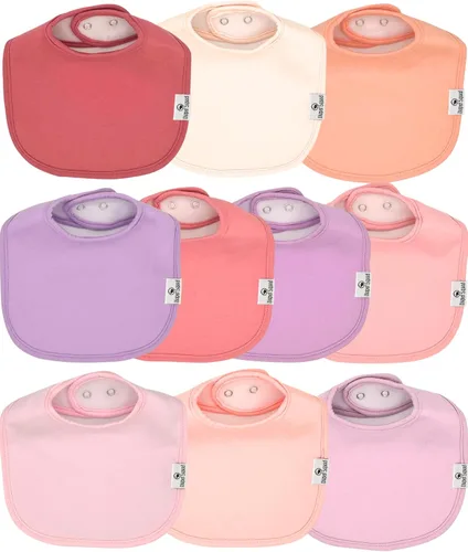 Vista 13 de Diaper Squad 10-Pack Organic Cotton Baby Bibs for Baby Boy, Girl