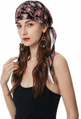 Vista 34 de ZLYC Gorro de quimioterapia para la cabeza preatado, gorro ligero para Verde (Lace Green)