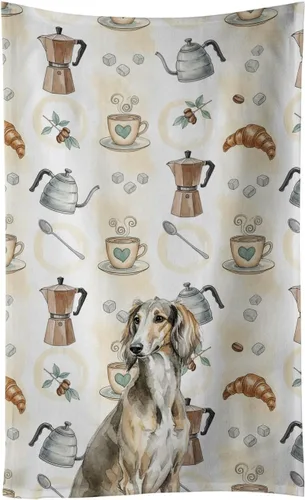 Vista 43 de Caroline's Treasures Afghan Hound - Toalla de cocina para barra de café, terciopelo frontal y lazo de algodón, lavable a máquina Sabueso afgano