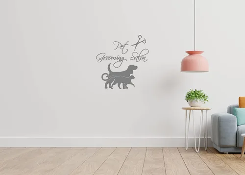 Vista 4 de Wall Decals Dog Cat Accessories Vinyl Decal Pet Grooming Salon Sticker Pet Shop Puppy Pets Animals Home Art Kids Nursery Decor Interior Design KT171