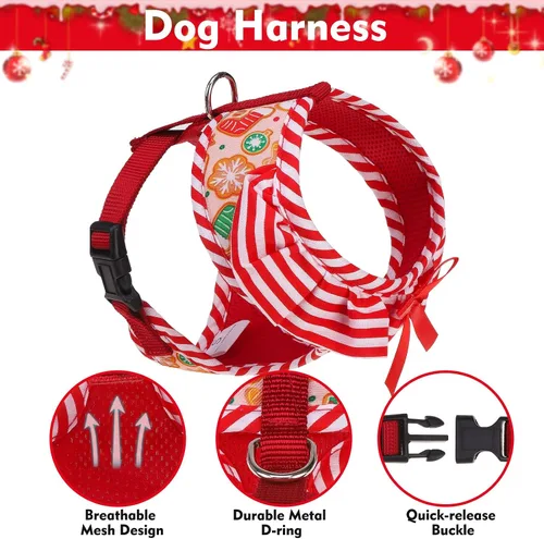 Vista 3 de Juego de arnés y correa para perro de Navidad de tamaño pequeño