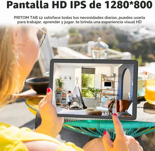 Vista 5 de PRITOM - Tableta de teléfono de 10 pulgadas desbloqueada 4G, WiFi