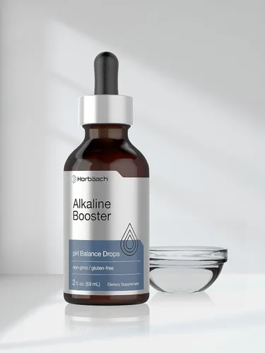 Vista 8 de Horbaach - Gotas de agua alcalinas 2 onzas líquidas Suplemento de equilibrio de pH Refuerzo con minerales Sin OMG y sin gluten