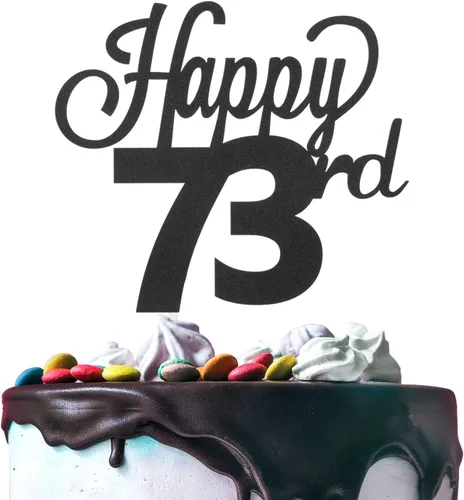 Vista 47 de LINGTEER - Decoración para pastel con texto "Happy Birthday 100", color negro