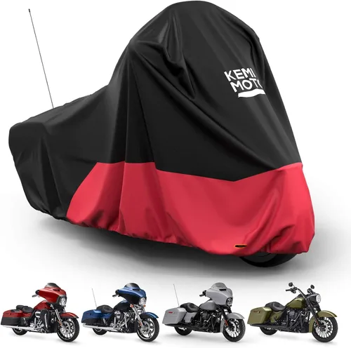 Vista 11 de KEMIMOTO Funda para motocicleta 420D resistente al agua, compatible con los modelos Softail Dyna, Standard Heritage Classic 114 Shadow Cruiser
