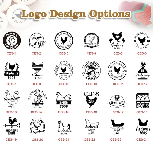 Vista 4 de Terwex Sellos de huevos personalizados para huevos frescos, sello de huevo personalizado con tu marcador de marca único, sello de huevo de larga