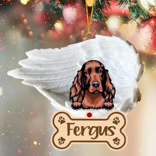Vista 19 de Adorno de perro afgano de 1 ángel, adorno acrílico 2D personalizado conmemorativo para perros, regalo por pérdida de mascotas, regalo