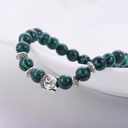 Vista 5 de Joya brazalete con gemas redondas de 8 mm, brazalete para los chacras, regalo de cumpleaños