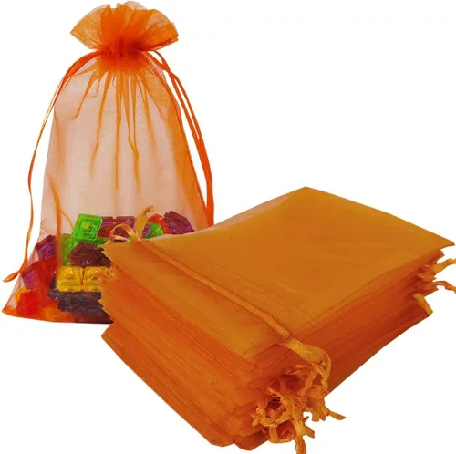 Vista 27 de Paquetes de 50 bolsas de organza de regalo de 4 x 6 pulgadas, cordón negro a granel para baby shower, Navidad, cumpleaños de profesores, recuerdos