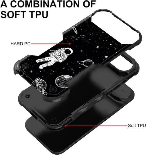 Vista 4 de Funda para iPhone Air, [doble capa] [protección contra caídas de grado militar de 10 pies] Funda resistente a prueba de golpes para iPhone Air