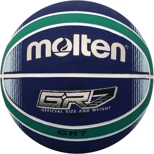 Vista 2 de Molten Balón de baloncesto de goma premium, azul/verde, tamaño oficial 7