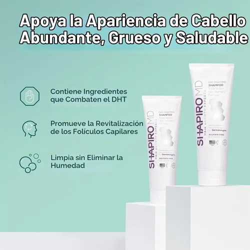 Vista 3 de Shapiro MD Hair Growth Experts Champú vegano para adelgazar el cabello