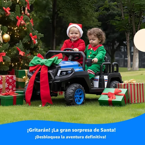 Vista 8 de [Usado] Coche eléctrico de 24 V para niños, automóvil de 4 plazas para niños de 3 a 8 años, color aguamarina