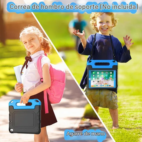 Vista 6 de YIHE - Funda infantil para iPad de 9.7 pulgadas con protector de pantalla, mango a prueba de golpes, funda convertible con soporte para iPad 9.7
