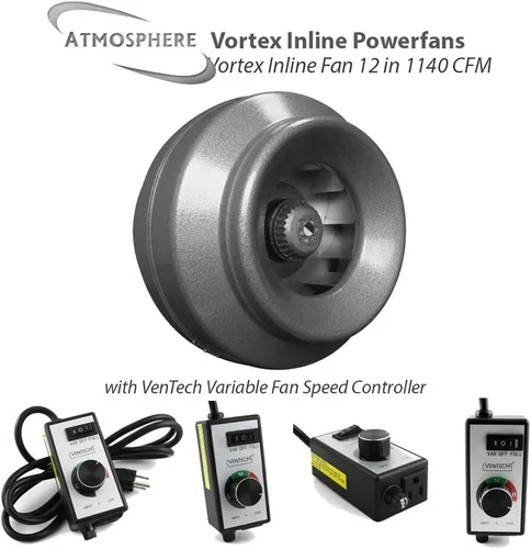 Vista 3 de Vortex, Powerfans VTX400 172 CFM, ventiladores potentes, 12 pulgadas, Plateado