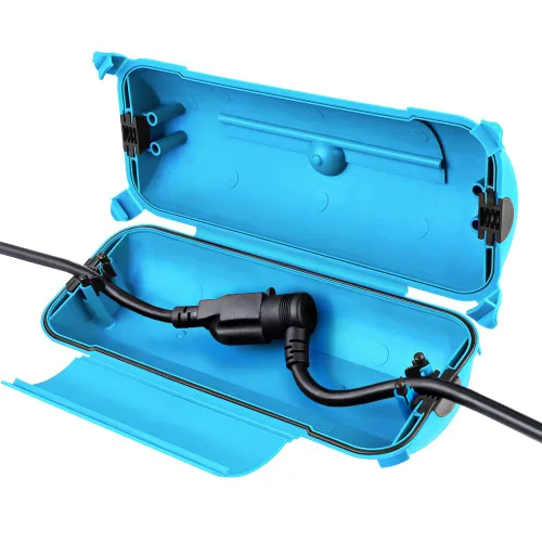 Vista 10 de Flemoon - Paquete de 3 fundas impermeables para cable de extensión para exteriores Small Electrical Connection Box for Straight Plug, Socket