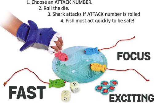 Vista 4 de Chalk and Chuckles Beware of The Shark - Divertido juego familiar para niños y niñas de 6 años en adelante, pensamiento rápido, juego de enfoque