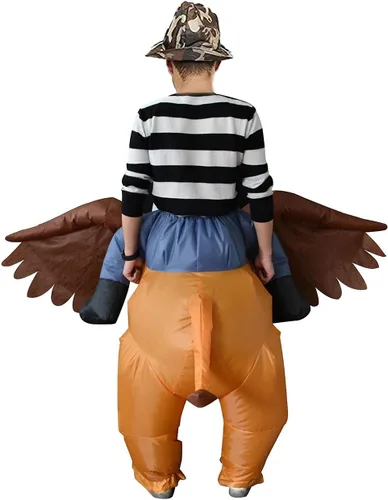 Vista 4 de FANQIDM Zone - Disfraz inflable de águila calva para adultos, divertidos disfraces de Halloween, cosplay, fiesta de disfraces de fantasía