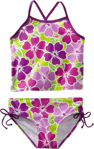 Vista 34 de Kanu Surf Niñas Melanie Beach Sport - Traje de baño tipo tankini de 2 piezas con UPF 50+ Alania Floral Aqua