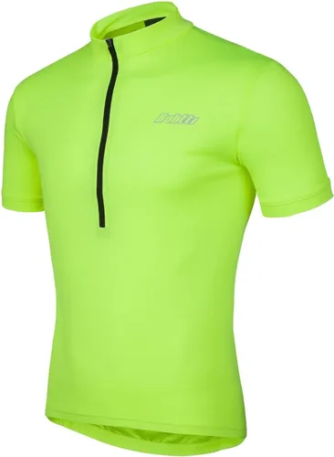 Vista 4 de Camiseta de ciclismo de manga corta para hombre, camiseta de ciclismo MTB con media cremallera frontal y 3 bolsillos posteriores
