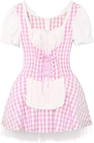 Vista 6 de MSemis Disfraz de sirvienta francesa para mujer, disfraz de uniforme de anime, cosplay, ropa de club