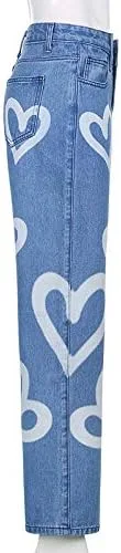 Vista 7 de KMBANGI Y2K Streetwear - Pantalones de mezclilla de cintura alta, para mujer, con pierna ancha, rectos, casuales, holgados, Y2K, diseño urbano