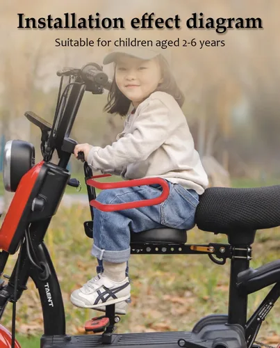 Vista 8 de Child Seat for Electric Scooter with seat, Kid Seat Suitable for Electric Bicycle/Hybrid Cruiser Bicycles and City Bicycles, Suitable for Children
