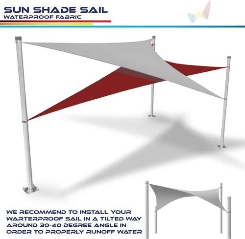 Vista 6 de Windscreen4less - Toldo de terileno impermeable con bloqueador UV, rectangular, 9.17 oz/m², Gris claro