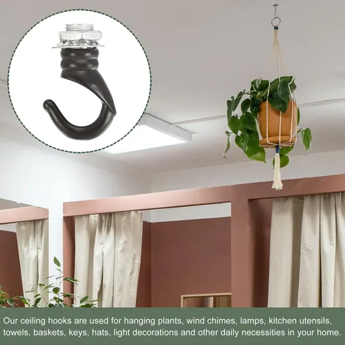 Vista 5 de YOKIVE 2 ganchos de techo de aleación M10, colgador de accesorios colgantes galvanizados Lámpara de araña colgante, ideal para el hogar