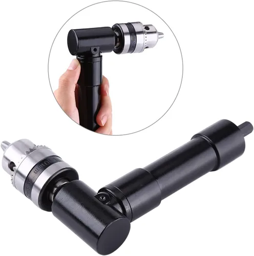 Vista 6 de Adaptador de taladro de ángulo recto 90 grados, extensión de mandril de vástago hexagonal de 0.315 in para taladros eléctricos