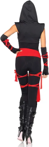 Vista 2 de Leg Avenue Disfraz de Ninja mortal de 4 piezas para mujer Negro