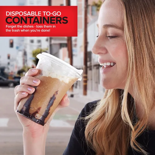 Vista 7 de Vasos de plástico transparente de 16 onzas con tapas desechables, taza Togo con tapa para sorber sin popote para batidos, café helado, limonada