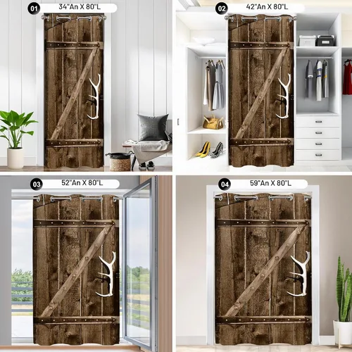 Vista 8 de Cortina de puerta para puerta, cortinas opacas de privacidad para armario y dormitorio