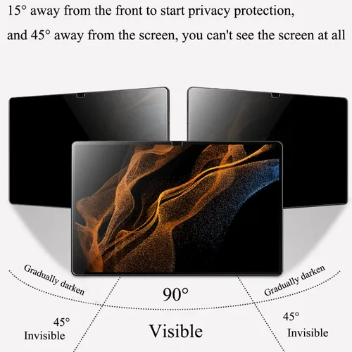 Vista 2 de Paquete de 1 protector de pantalla de privacidad para Samsung Galaxy Tab S10 Plus/Samsung Galaxy Tab S9 Plus 2023/Samsung Galaxy Tab S8 Plus