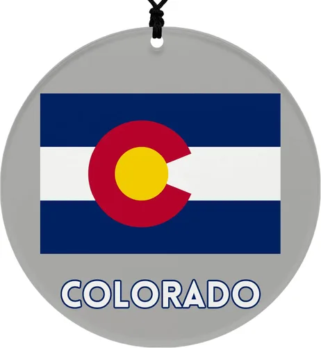 Vista 43 de Missouri Christmas Ornament - Festive Design Featuring State Flag - 2026 Hanging Acrylic Disc Decoration for Tree - Unique and Home Decor