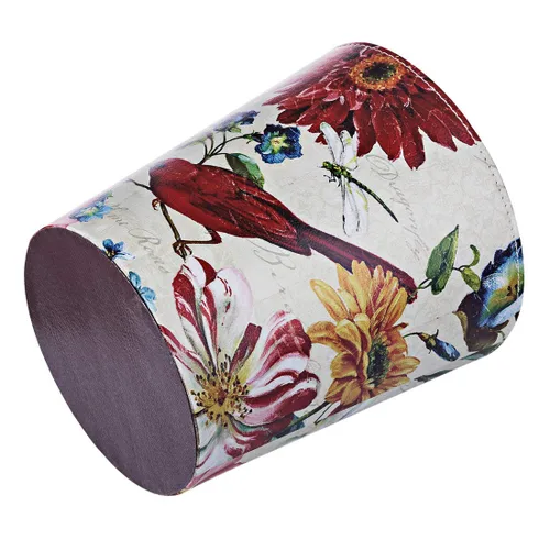 Vista 6 de Cubo de basura de cuero, cesta de basura decorativa retro, canasta de papel pequeña de capacidad de 10 L, bote de basura impermeable para baño