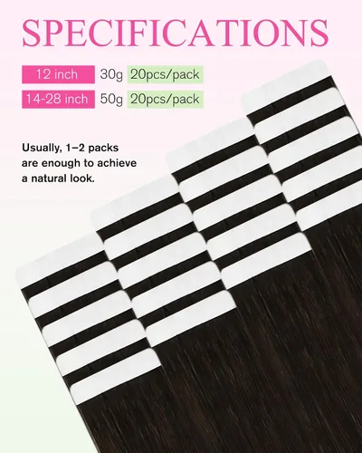 Vista 65 de YoungSee Extensiones de Cabello Humano con Cinta Balayage Extensiones de Cabello con Cinta Marrón Oscuro Extensiones de Cabello con Cinta Ombre