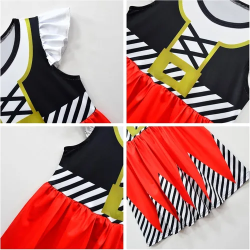 Vista 3 de Garperkids Disfraz de pirata para niñas, vestido de princesa bucanero, vestido casual de verano, vestido de fiesta, trajes para niños