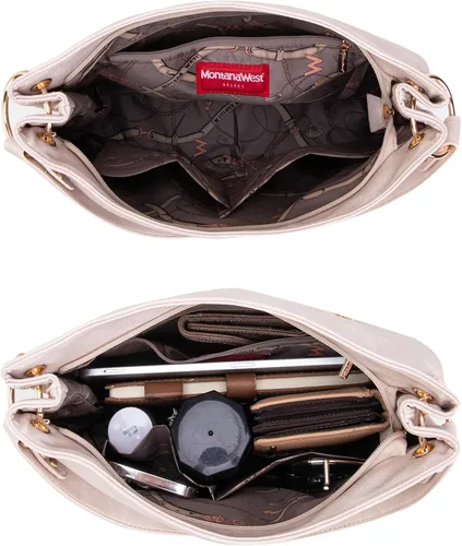 Vista 5 de Montana West Monederos para mujer, bolsos de hombro Hobo con cremallera Purses, with Zipper, Purses, with Zipper