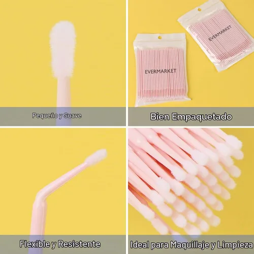 Vista 6 de EVERMARKET Micro hisopos para extensiones de pestañas, 200 microaplicadores desechables para maquillaje, microswabs de 0.079 pulgadas
