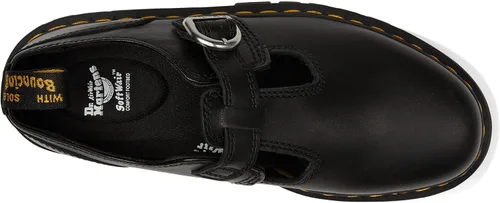 Vista 2 de Dr. Martens Audrick T Bar - Mocasines de plataforma para mujer, parte superior de cuero, cierre de correa de hebilla, tacón grueso