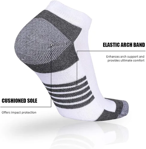 Vista 3 de COOVAN 10 Pairs Mens Ankle Socks Men 10 Pack Low Cut Comfort Cushion Casual Socks