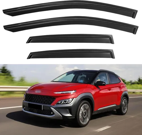 Vista 207 de YQAUTEC - Viseras para ventana, protectores contra la lluvia, compatibles con Subaru WRX 2015-2021, deflectores de viento para ventanas, viseras