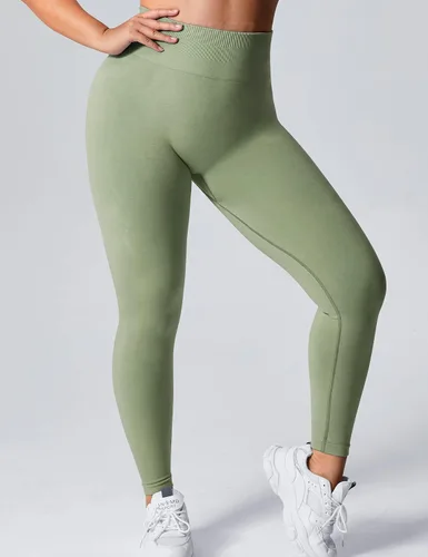 Vista 5 de YEOREO Leggings de entrenamiento sin costuras para mujer, cintura alta, levantamiento de glúteos, pantalones de yoga para gimnasio