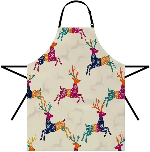 Vista 13 de Moslion Apron 31x27 Inch Kitchen Chef Waitress Cook Aprons Bib with Adjustable Neck for Women Men Delantal-a02