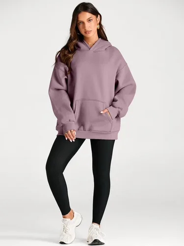 Vista 261 de Trendy Queen - Sudaderas extragrandes con capucha para mujer, suéteres de manga larga, sin botones, de vellón, de otoño, ropa de invierno