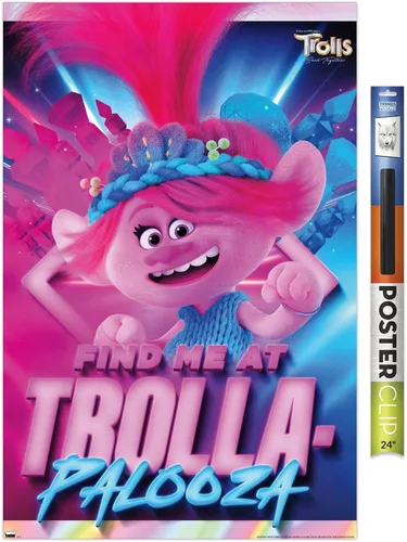 Vista 13 de Trends International Trolls: Band Together - Póster de pared de amapola, 22.4 pulgadas de largo x 14.7 pulgadas, versión enmarcada de madera