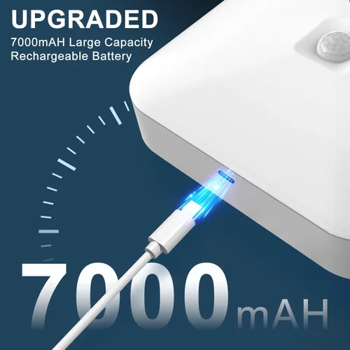 Vista 4 de Luz de techo recargable con sensor de movimiento WhitePoplar para interiores con control remoto, luz recargable con sensor de movimiento inalámbrica