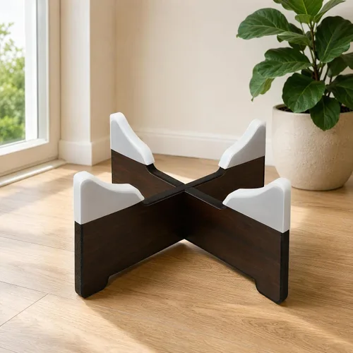 Vista 5 de Soporte de tambor de lengua de madera ajustable con almohadilla antideslizante de silicona, soporte para exhibición y rendimiento de tambor
